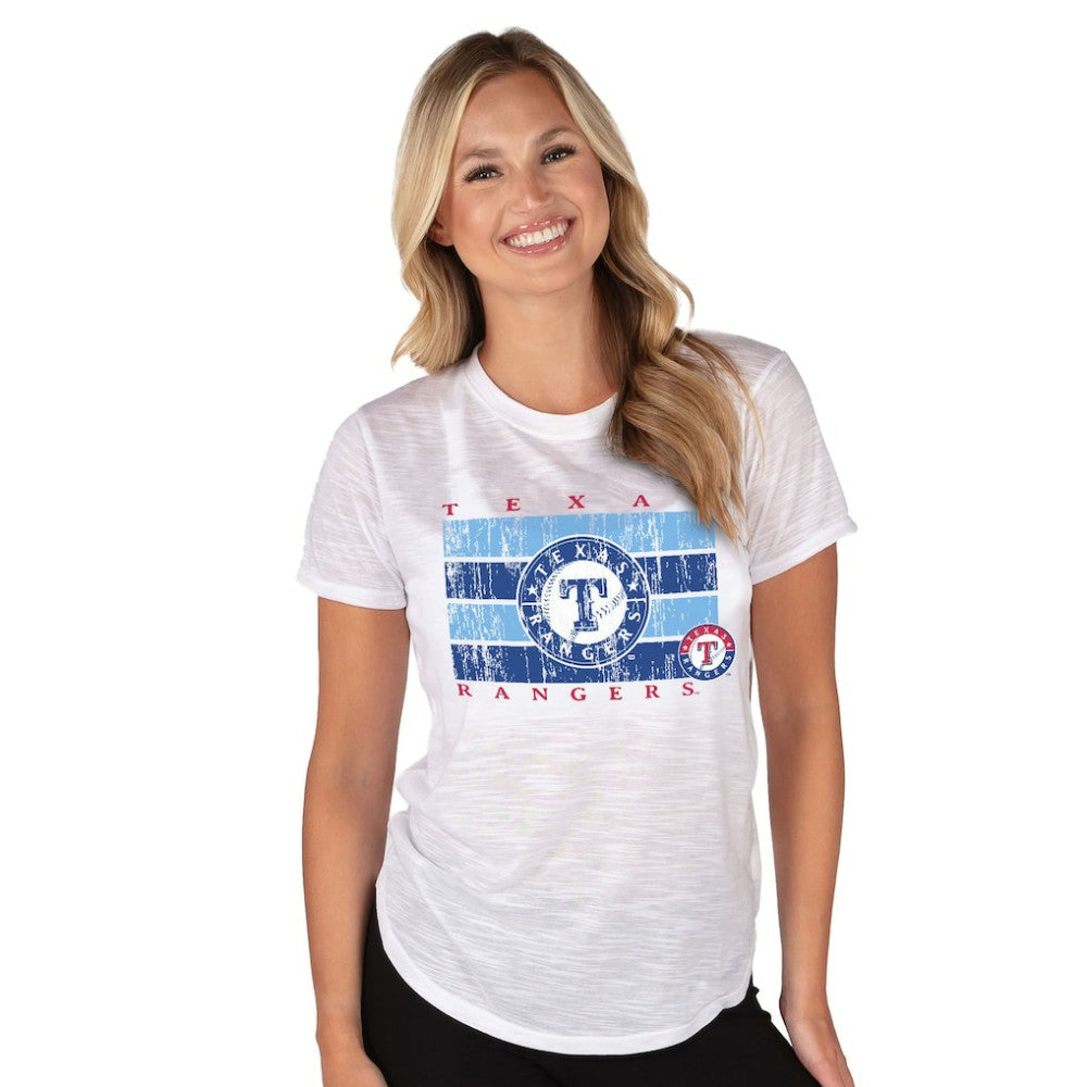 Texas Rangers Concepts Sport Women's Infuse Knit Top - White - MLB on Sale
