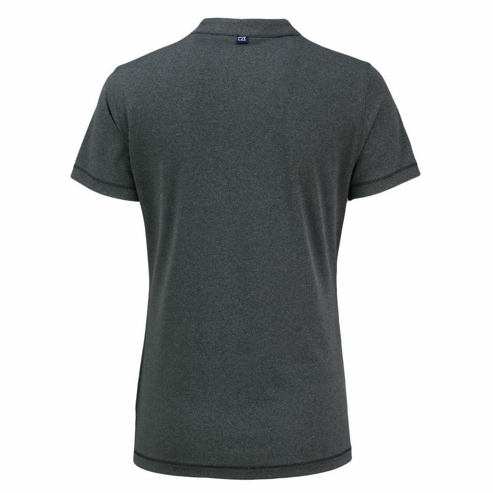 Houston Astros Cutter & Buck Women's Forge Stretch Blade DryTec V-Neck Polo - Heather Black - MLB Sale