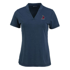 St. Louis Cardinals Cutter & Buck Women's Forge Stretch Blade DryTec V-Neck Polo - Heather Navy - MLB Sale