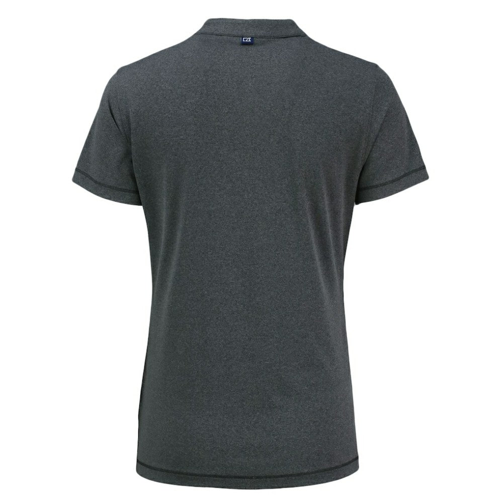 Tampa Bay Rays Cutter & Buck Women's Forge Stretch Blade DryTec V-Neck Polo - Heather Black - MLB Sale