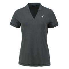 Toronto Blue Jays Cutter & Buck Women's Forge Stretch Blade DryTec V-Neck Polo - Heather Black - MLB on Sale