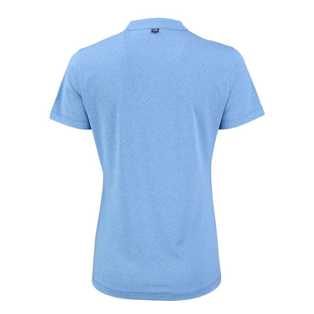 Philadelphia Phillies Cutter & Buck Women's Forge Stretch Blade DryTec V-Neck Polo - Heather Light Blue - MLB Sale