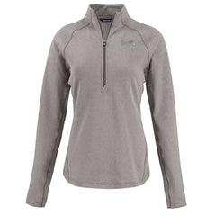 Atlanta Braves Cutter & Buck Women's Peshastin Eco Fleece Recycled Raglan Half-Zip Top - Heather Gray - MLB Discount