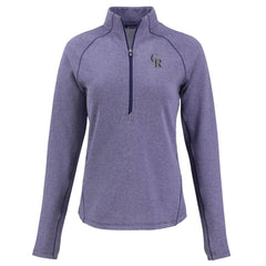 Colorado Rockies Cutter & Buck Women's Peshastin Eco Fleece Recycled Raglan Half-Zip Top - Heather Purple - MLB on Sale