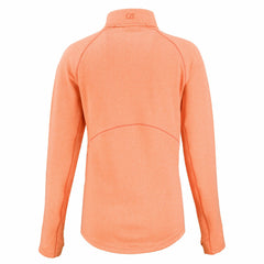 New York Mets Cutter & Buck Women's Peshastin Eco Fleece Recycled Raglan Half-Zip Top - Heather Orange - MLB Sale