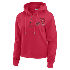 Arizona Cardinals WEAR by Erin Andrews Women's Plus Size Waffle Hoodie Pullover Top Cardinal