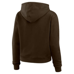 Cleveland Browns WEAR by Erin Andrews Women's Plus Size Waffle Hoodie Pullover Top Brown