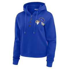 Los Angeles Rams WEAR by Erin Andrews Women's Plus Size Waffle Hoodie Pullover Top Royal