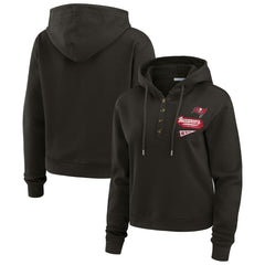 Tampa Bay Buccaneers WEAR by Erin Andrews Women's Plus Size Waffle Hoodie Pullover Top Pewter