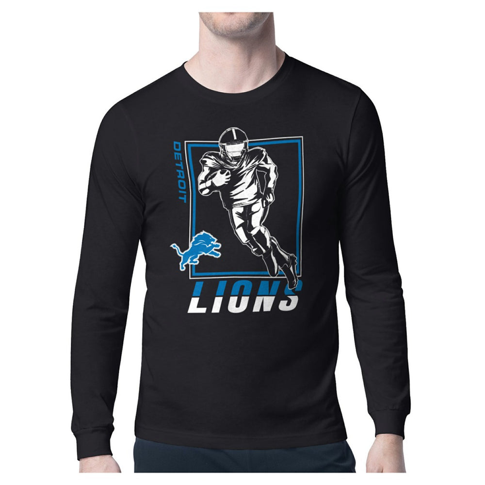 Detroit Lions Starter Player Grid Graphic Long Sleeve T-Shirt Black