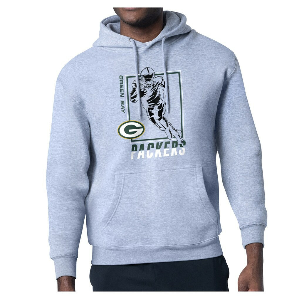 Green Bay Packers Starter Player Grid Pullover Hoodie Heather Gray
