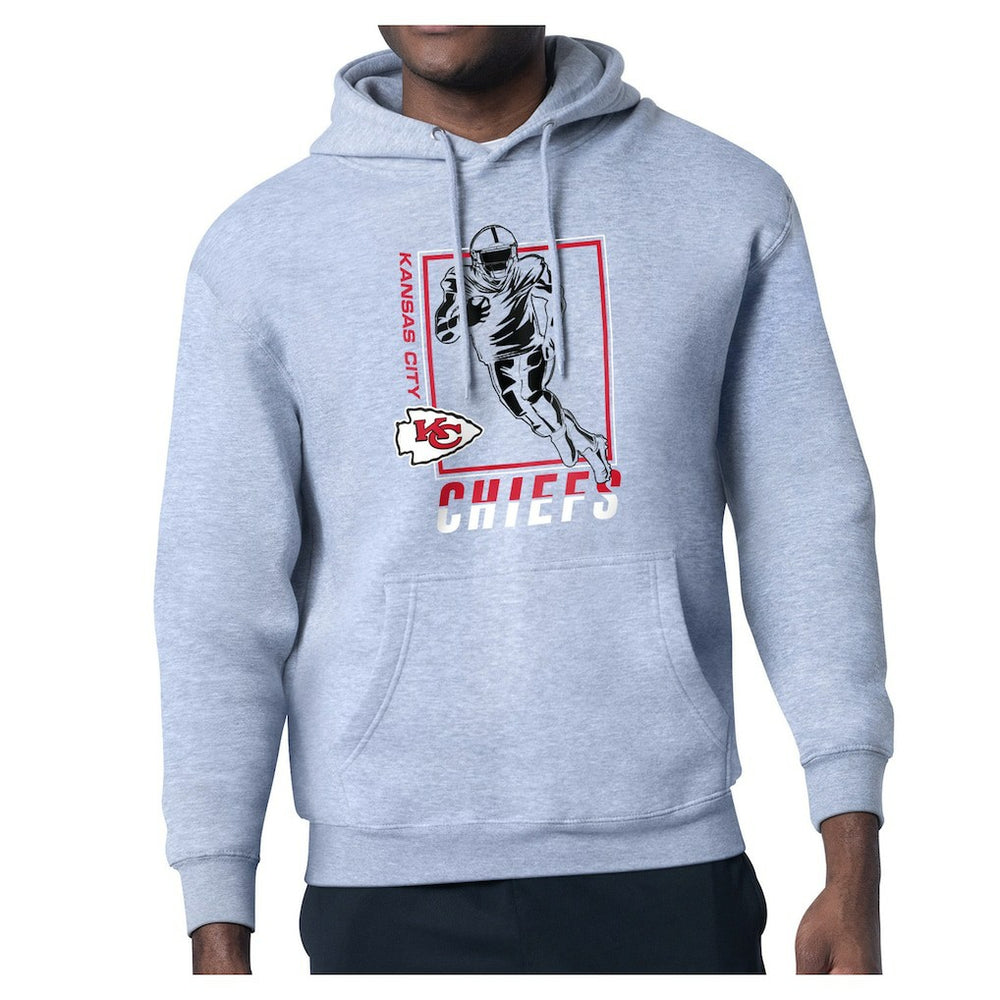 Kansas City Chiefs Starter Player Grid Pullover Hoodie Heather Gray