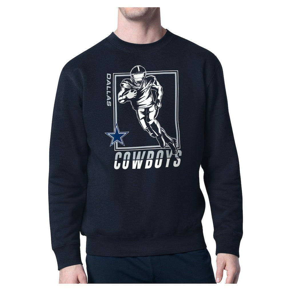 Dallas Cowboys Starter Player Grid Pullover Sweatshirt Navy