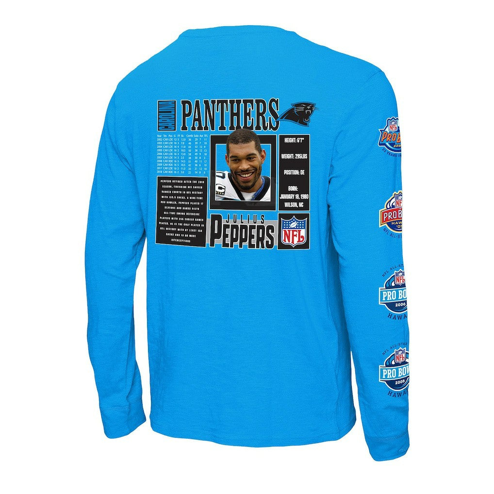 Mitchell & Ness Julius Peppers Carolina Panthers Pro Bowl Long Sleeve T-Shirt – Blue