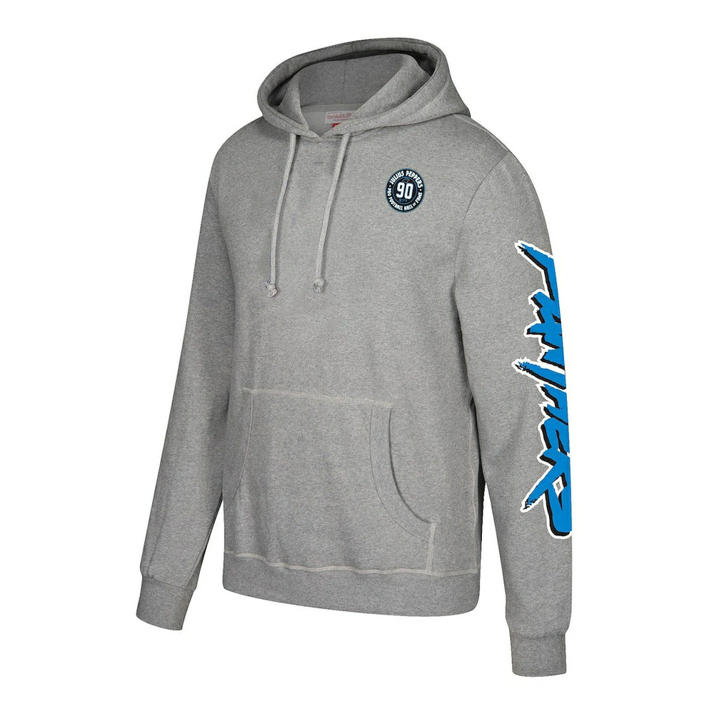 Mitchell & Ness Julius Peppers Carolina Panthers Name & Number Pullover Hoodie – Heather Gray
