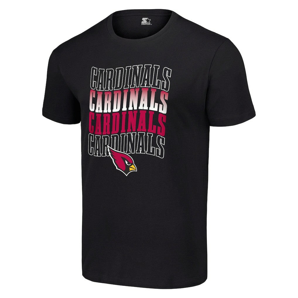 Arizona Cardinals Starter Four Team Name Logo T-Shirt Black