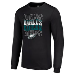 Philadelphia Eagles Starter Team Name Graphic Long Sleeve T-Shirt Black