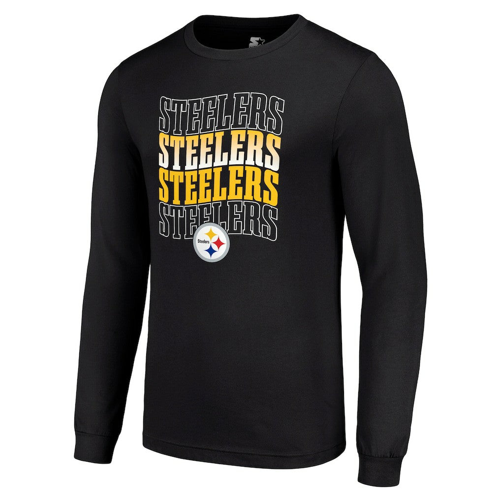 Pittsburgh Steelers Starter Team Name Graphic Long Sleeve T-Shirt Black