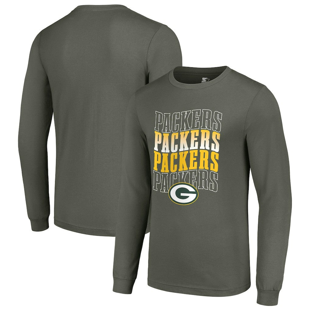Green Bay Packers Starter Team Name Graphic Long Sleeve T-Shirt Olive
