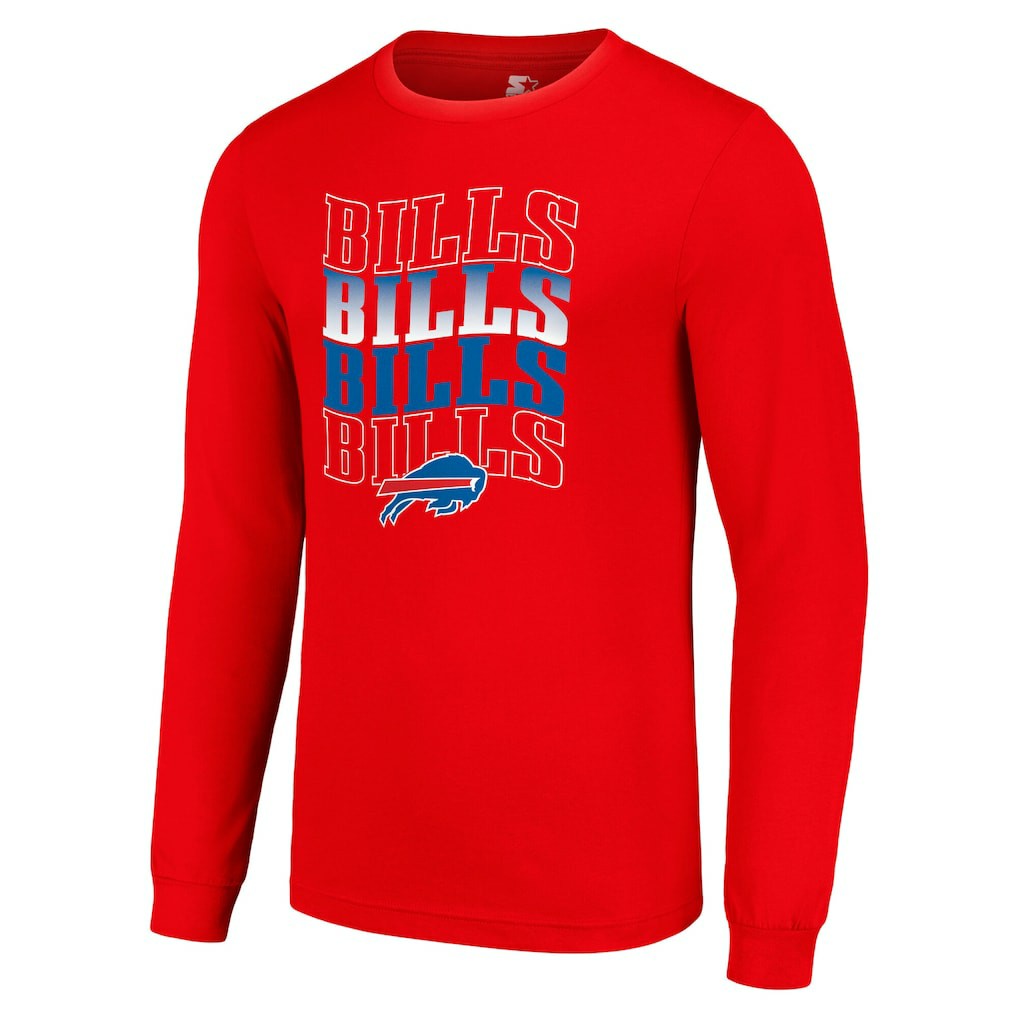 Buffalo Bills Starter Team Name Graphic Long Sleeve T-Shirt Red