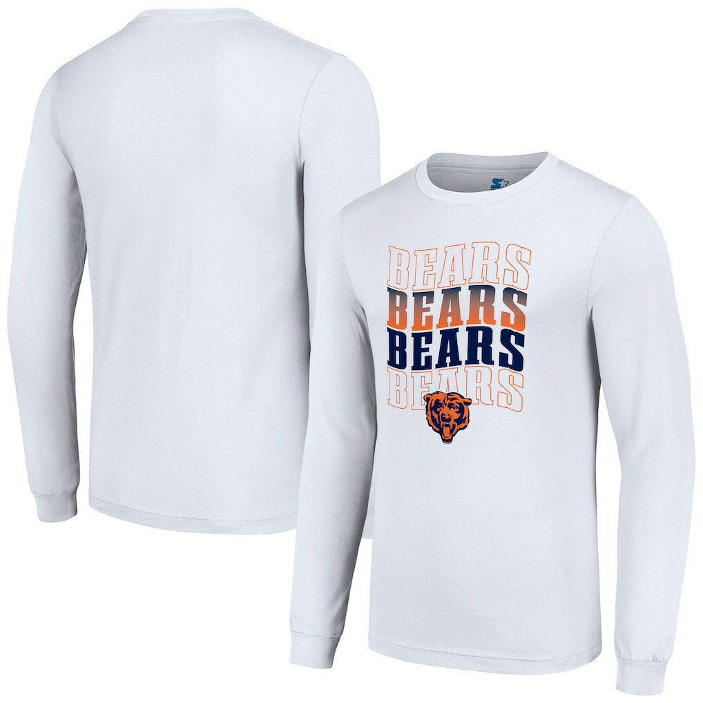 Chicago Bears Starter Team Name Graphic Long Sleeve T-Shirt White