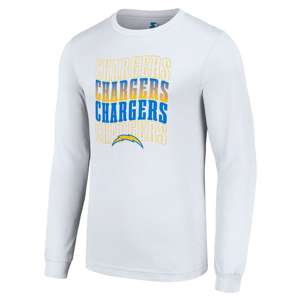 Los Angeles Chargers Starter Team Name Graphic Long Sleeve T-Shirt White