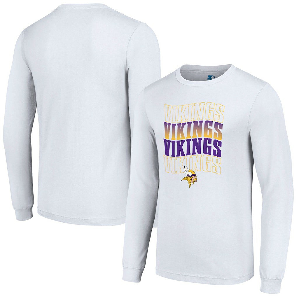 Minnesota Vikings Starter Team Name Graphic Long Sleeve T-Shirt White
