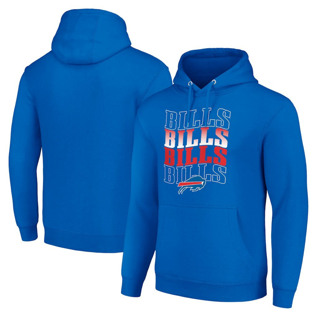 Buffalo Bills Starter Four Team Name Logo Fleece Pullover Hoodie Royal