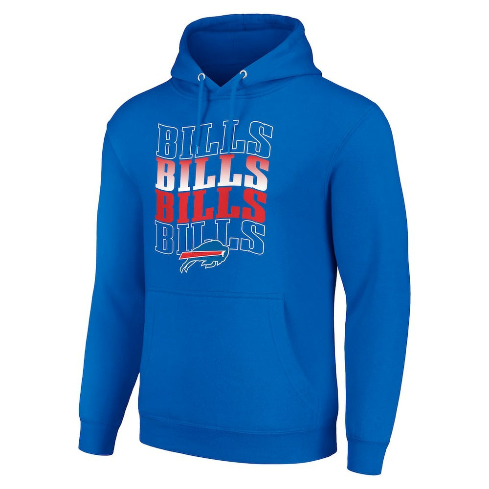 Buffalo Bills Starter Four Team Name Logo Fleece Pullover Hoodie Royal