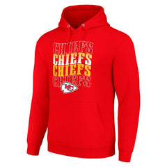 Kansas City Chiefs Starter Four Team Name Logo Fleece Pullover Hoodie Red
