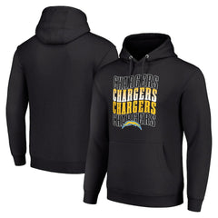 Los Angeles Chargers Starter Four Team Name Logo Fleece Pullover Hoodie Black