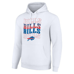 Buffalo Bills Starter Four Team Name Logo Fleece Pullover Hoodie White