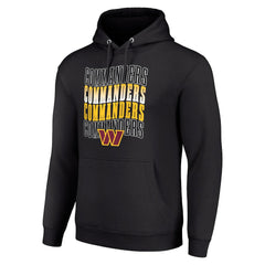 Washington Commanders Starter Four Team Name Logo Fleece Pullover Hoodie Black
