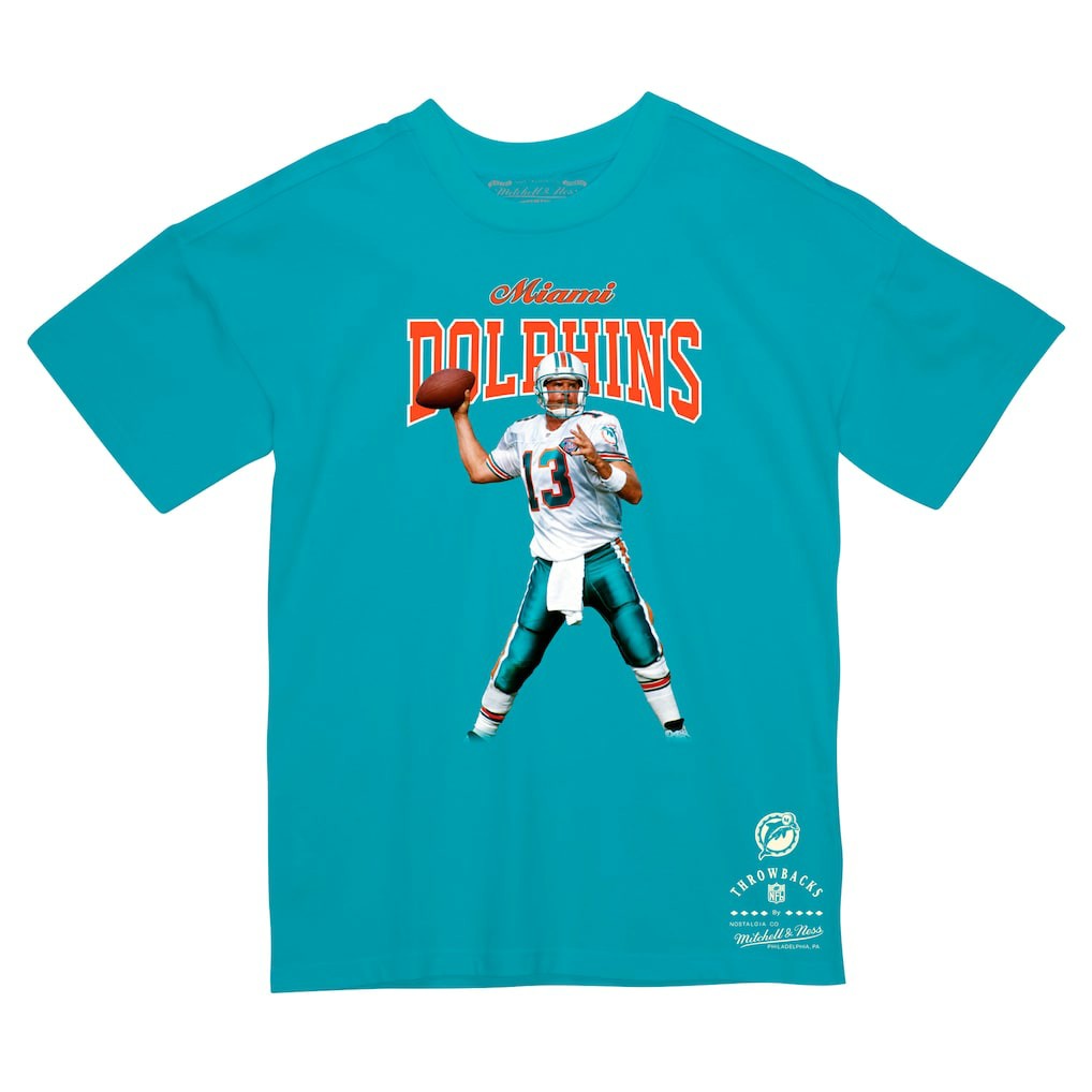 Mitchell & Ness Dan Marino Miami Dolphins Sideline Retired Player T-Shirt Aqua