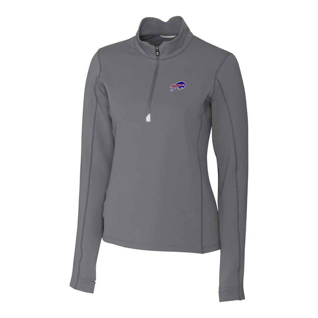 Buffalo Bills Cutter & Buck Women's Traverse Stretch Quarter-Zip Pullover Top Gray