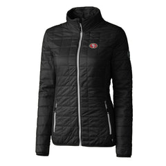 San Francisco 49ers Cutter & Buck Women's Rainier PrimaLoft Eco Insulated Full-Zip Puffer Jacket Black