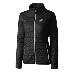 Philadelphia Eagles Cutter & Buck Women's Rainier PrimaLoft Eco Insulated Full-Zip Puffer Jacket Black