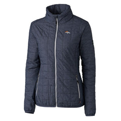 Denver Broncos Cutter & Buck Women's Rainier PrimaLoft Eco Insulated Full-Zip Puffer Jacket Navy