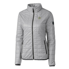 Green Bay Packers Cutter & Buck Women's Rainier PrimaLoft Eco Insulated Full-Zip Puffer Jacket Gray