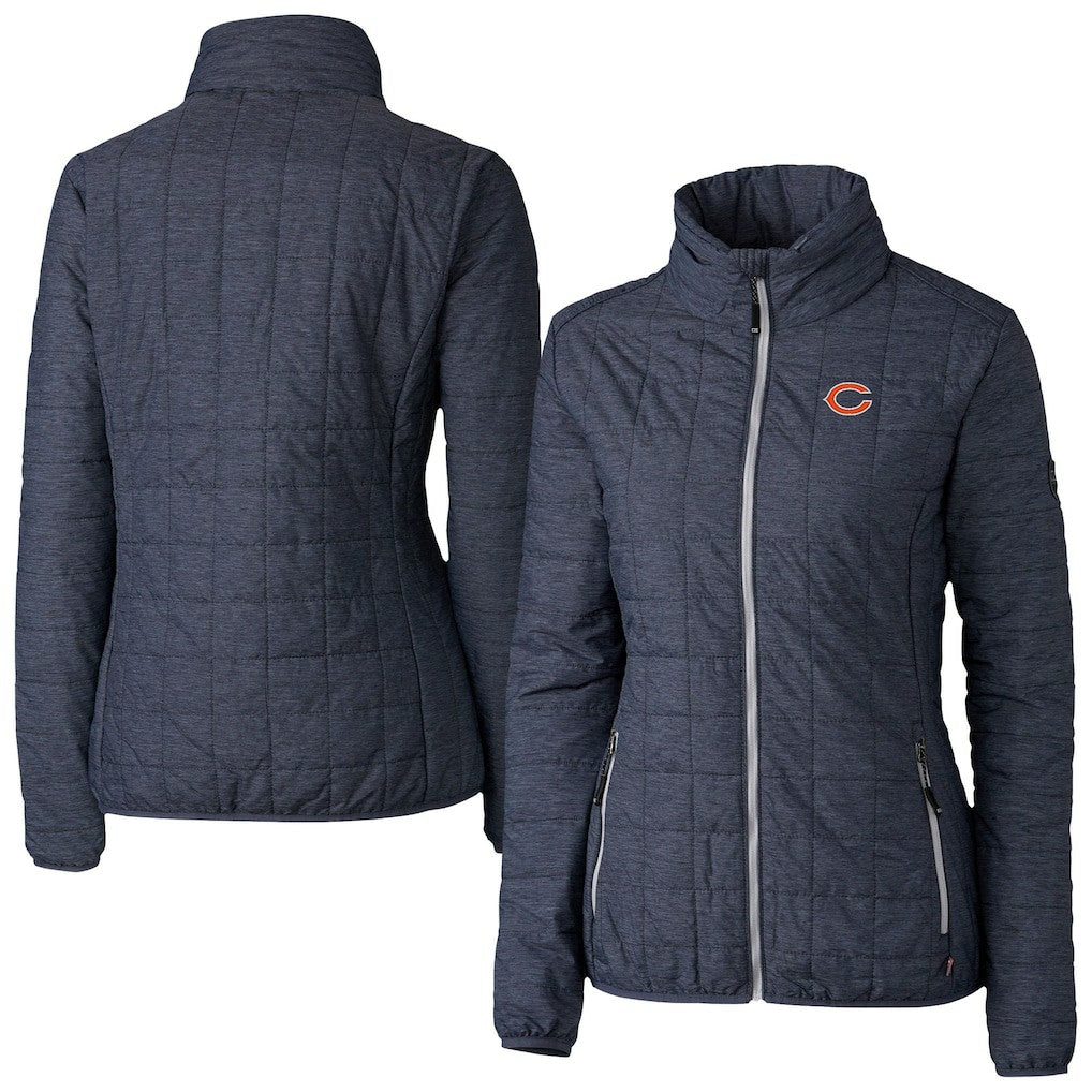 Chicago Bears Cutter & Buck Women's Rainier PrimaLoft Eco Insulated Full-Zip Puffer Jacket Navy