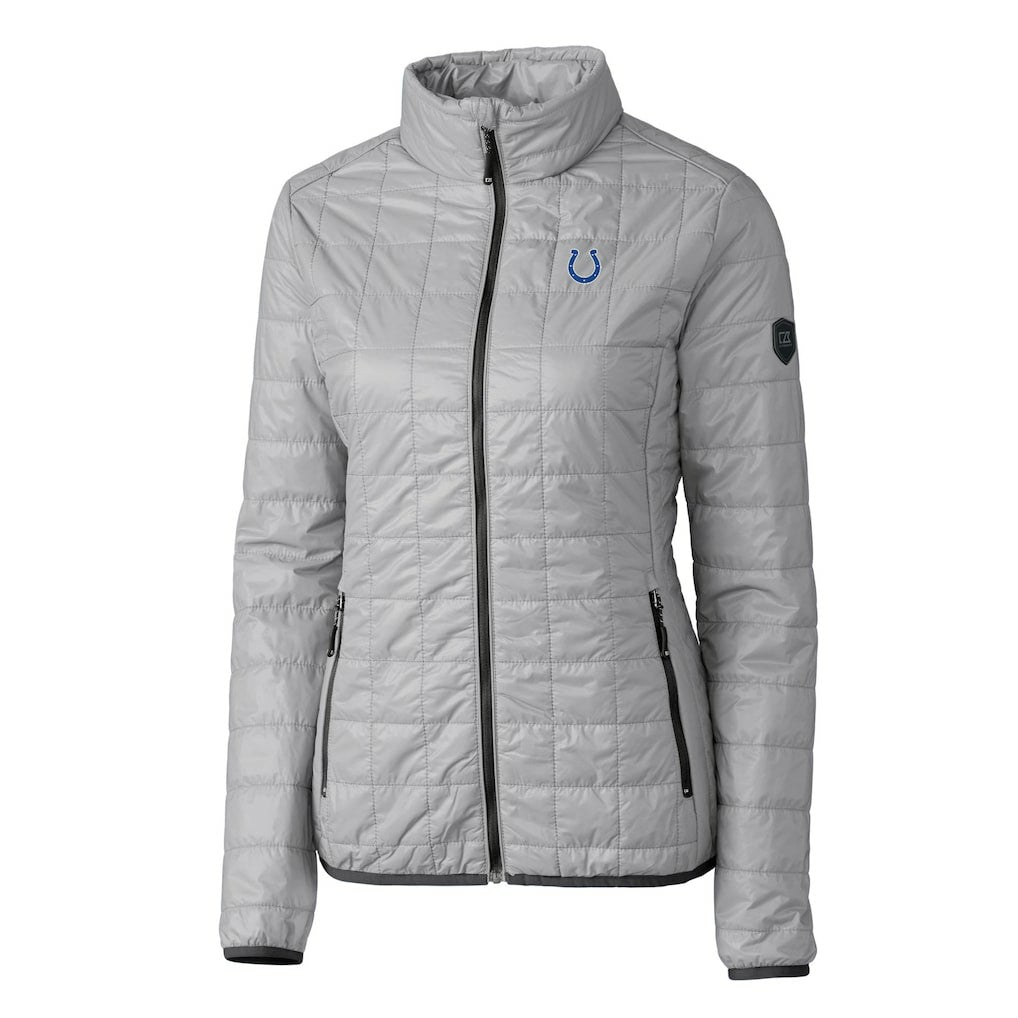 Indianapolis Colts Cutter & Buck Women's Rainier PrimaLoft Eco Insulated Full-Zip Puffer Jacket Gray