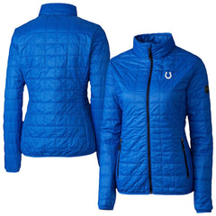 Indianapolis Colts Cutter & Buck Women's Rainier PrimaLoft Eco Insulated Full-Zip Puffer Jacket Royal