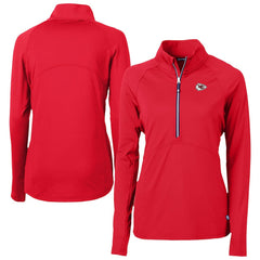 Kansas City Chiefs Cutter & Buck Women's Adapt Eco Knit Stretch Recycled Half-Zip Pullover Top Red
