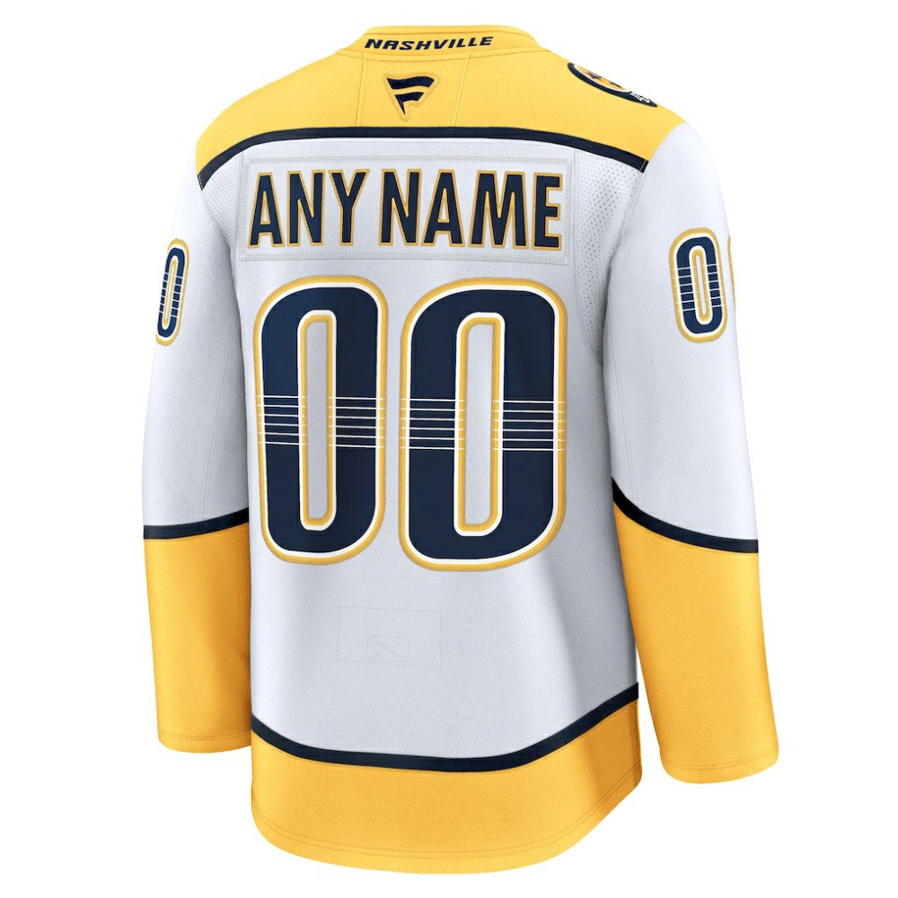 Nashville Predators Fanatics Away Premium Custom Jersey - White - NHL 202055710