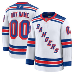 New York Rangers Fanatics Away Premium Custom Jersey - White - NHL 202055717