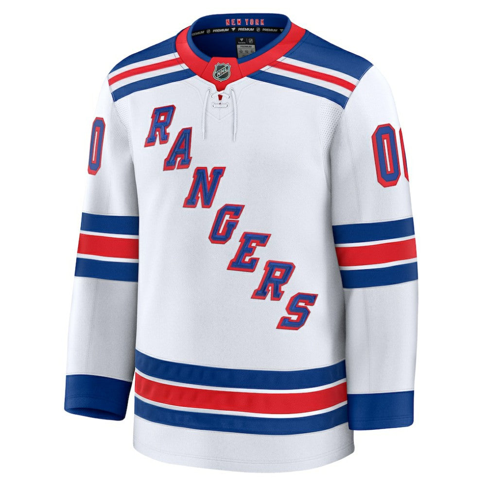New York Rangers Fanatics Away Premium Custom Jersey - White - NHL 202055717
