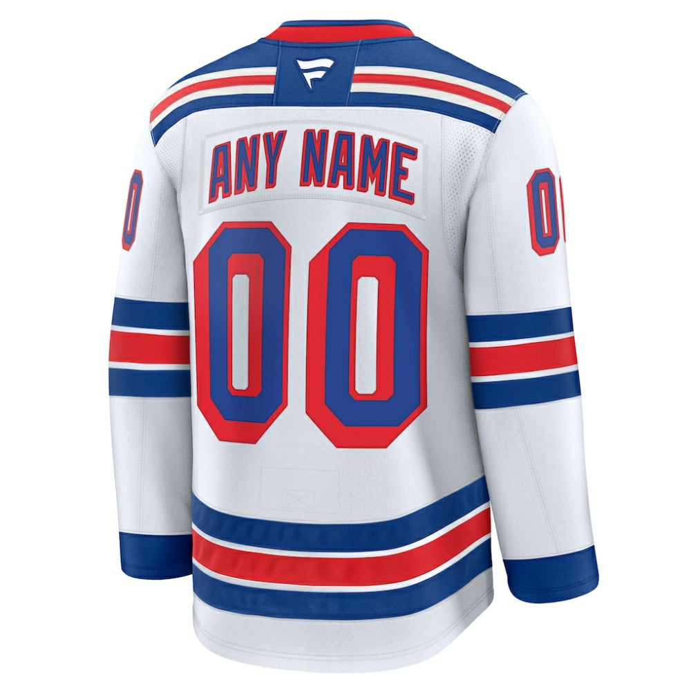New York Rangers Fanatics Away Premium Custom Jersey - White - NHL 202055717