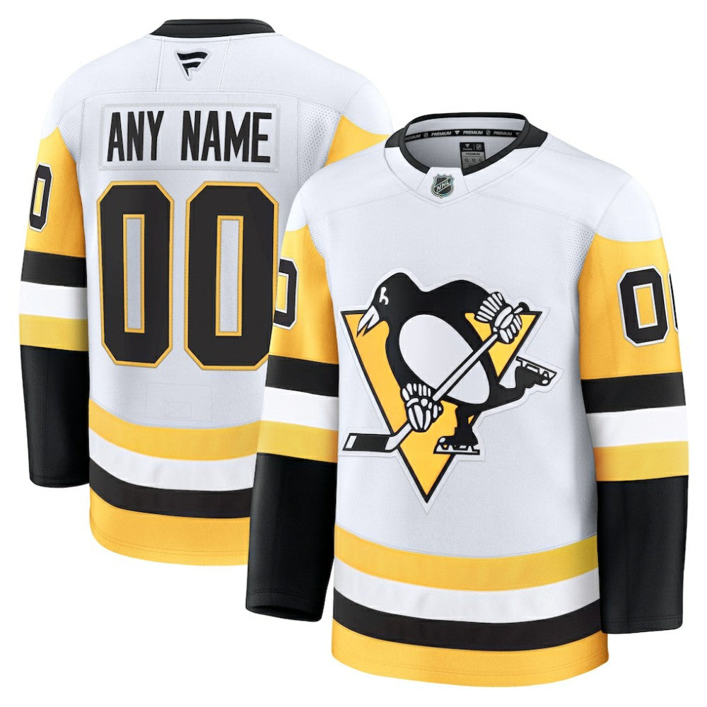 Pittsburgh Penguins Fanatics Away Premium Custom Jersey - White - NHL 202055725