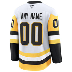 Pittsburgh Penguins Fanatics Away Premium Custom Jersey - White - NHL 202055725