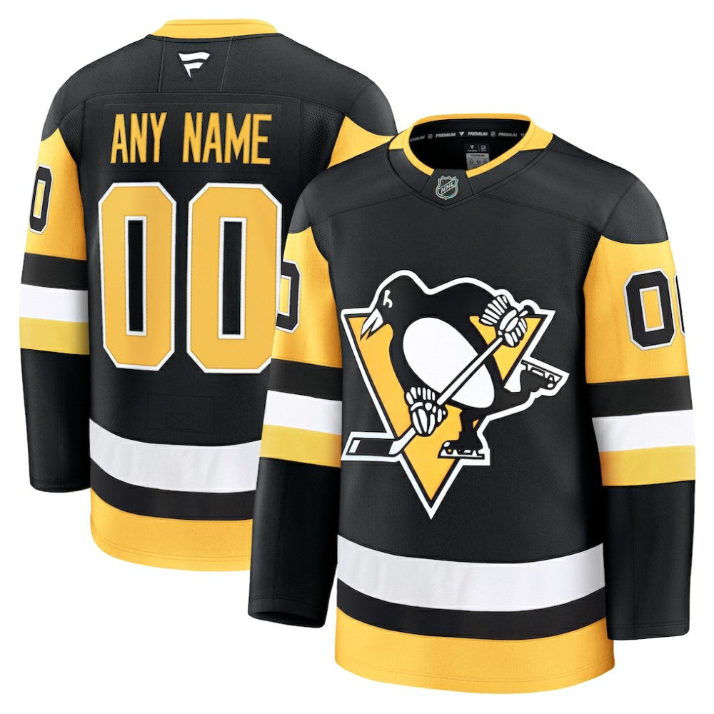 Pittsburgh Penguins Fanatics Home Premium Custom Jersey - Black - NHL 202055726